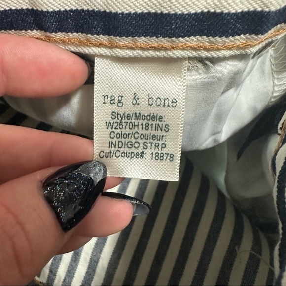 Rag & Bone Indigo Stripe Vintage Straight Jeans - Picture 8 of 10